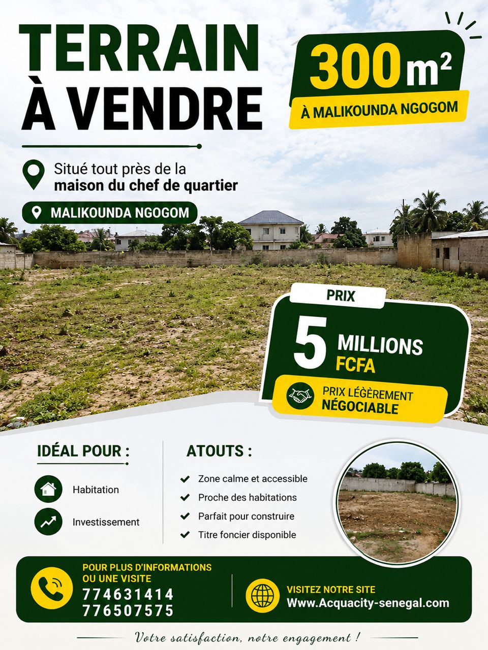 TERRAIN a VENDRE MALIKOUNDA NGOGOM